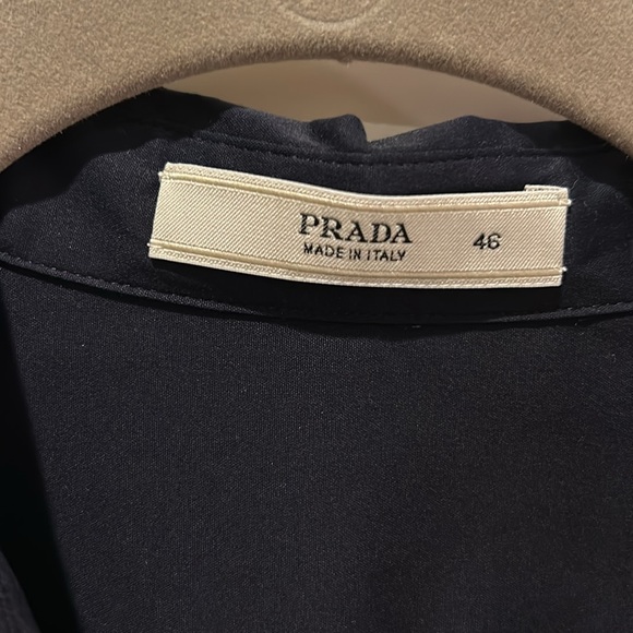 Prada women’s cotton blouse with tone on tone logo on pocket - Picture 2 of 4